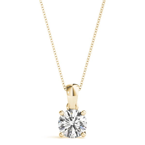 Amaryllis Solitaire Diamond Necklace Pendant - 14K Yellow Gold (Setting Price)