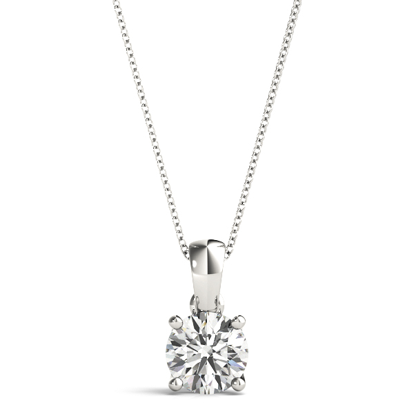 Amaryllis Solitaire Diamond Necklace Pendant - Platinum (Setting Price)