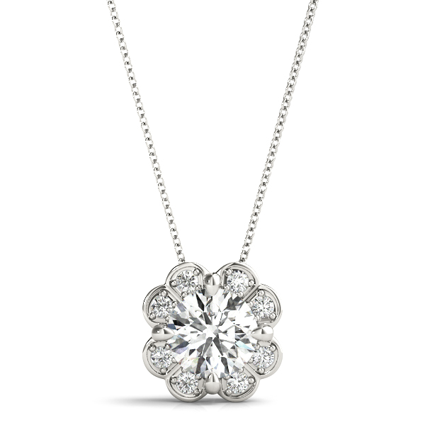 Analia Halo Necklace Pendant - Platinum (Setting Price)