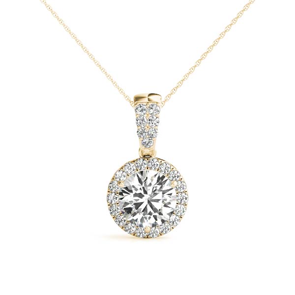 Addilyn Halo Necklace Pendant - 14K Yellow Gold (Setting Price)