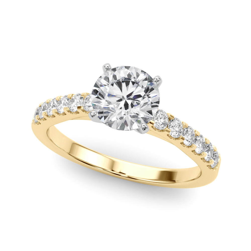 Della Classic Diamond Cathedral Engagement Ring - 14K Yellow Gold