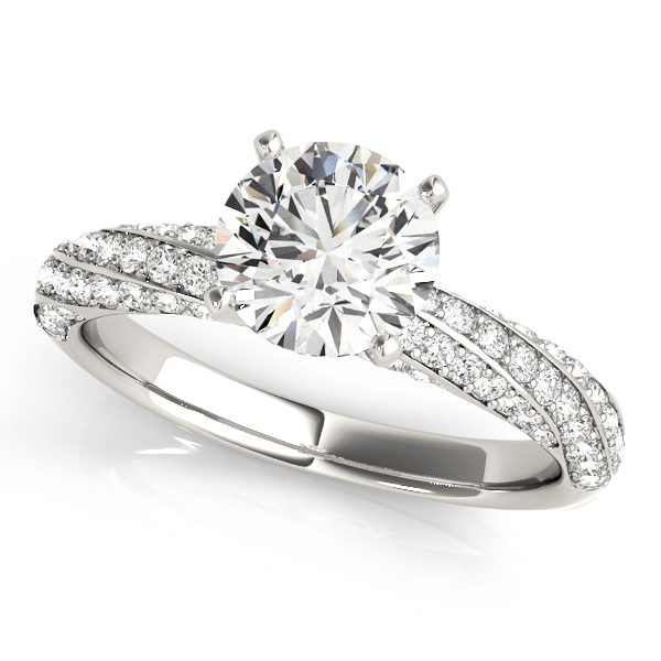 Malina Pavé Diamond Twist Engagement Ring - 14K White Gold