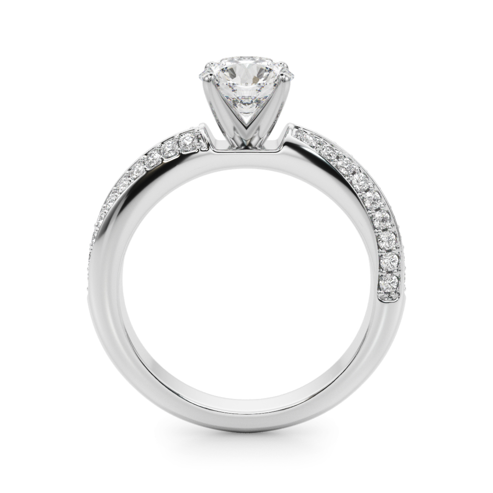 Jupiter Pave Twist Diamond Engagement Ring - Platinum