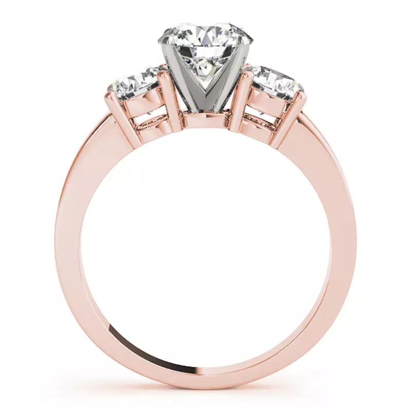 14K Rose Gold Cleo Three Stone Engagement Ring