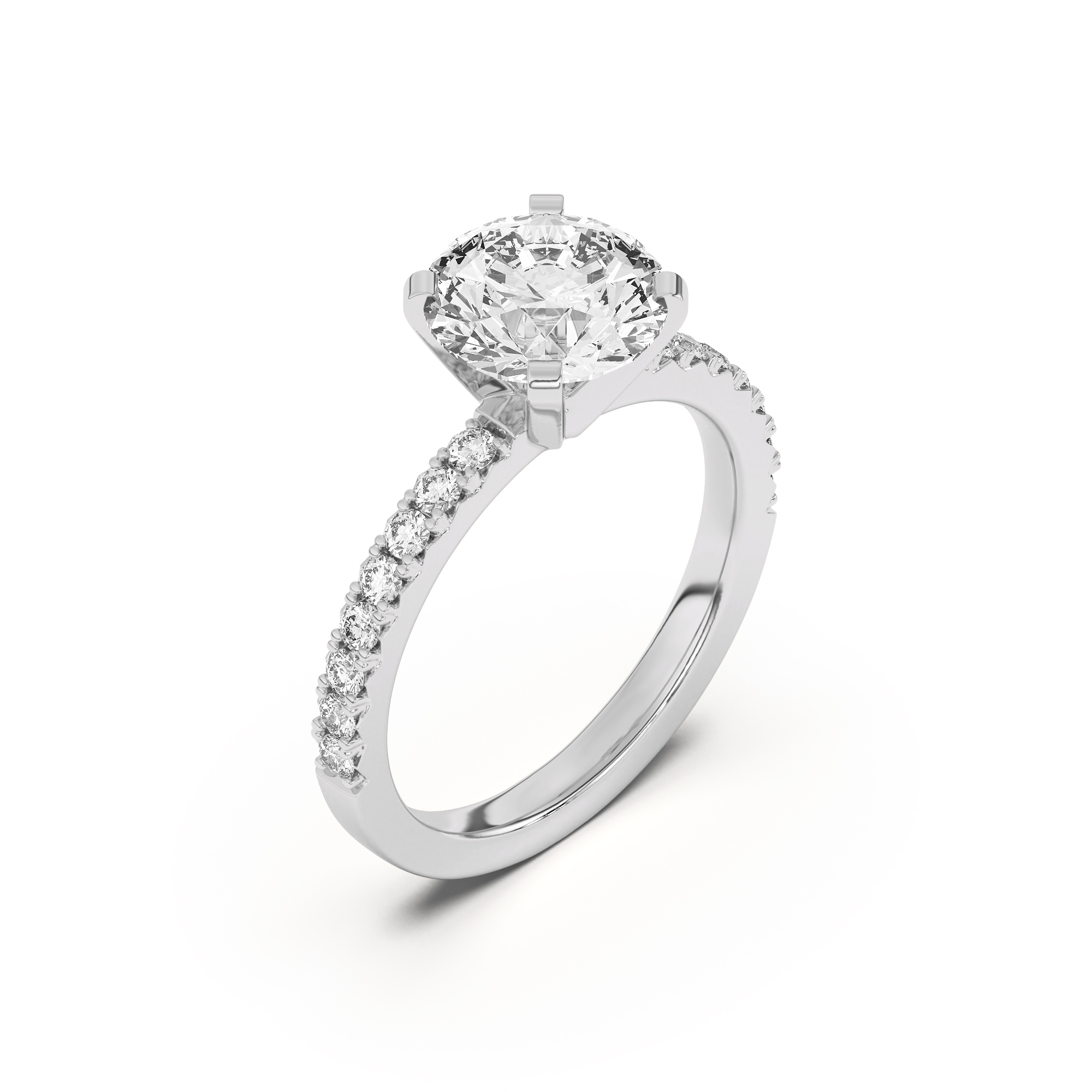 Riley Classic Pavé Diamond Engagement Ring