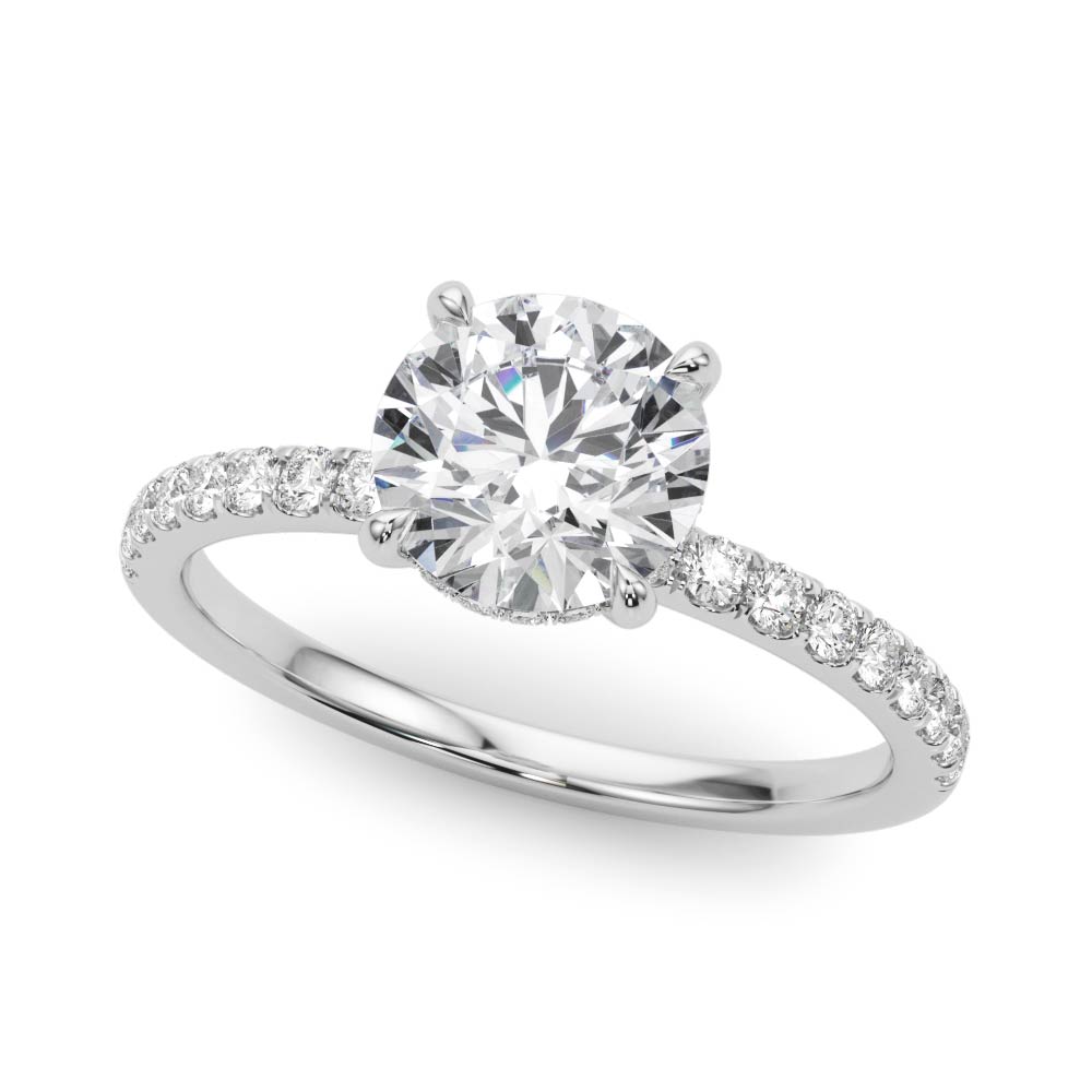 Hidden-Halo Engagement Ring