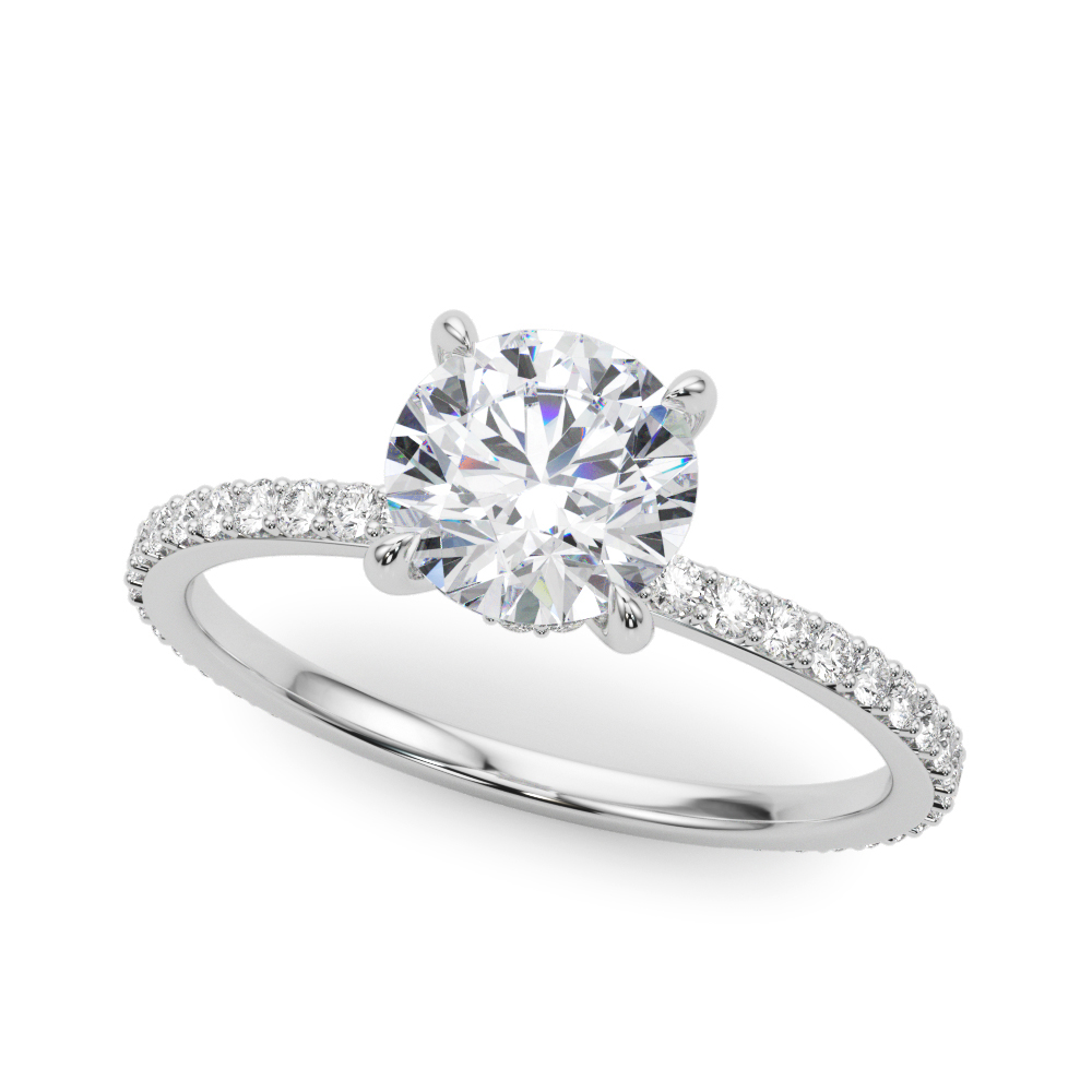 Hidden-Halo Engagement Ring