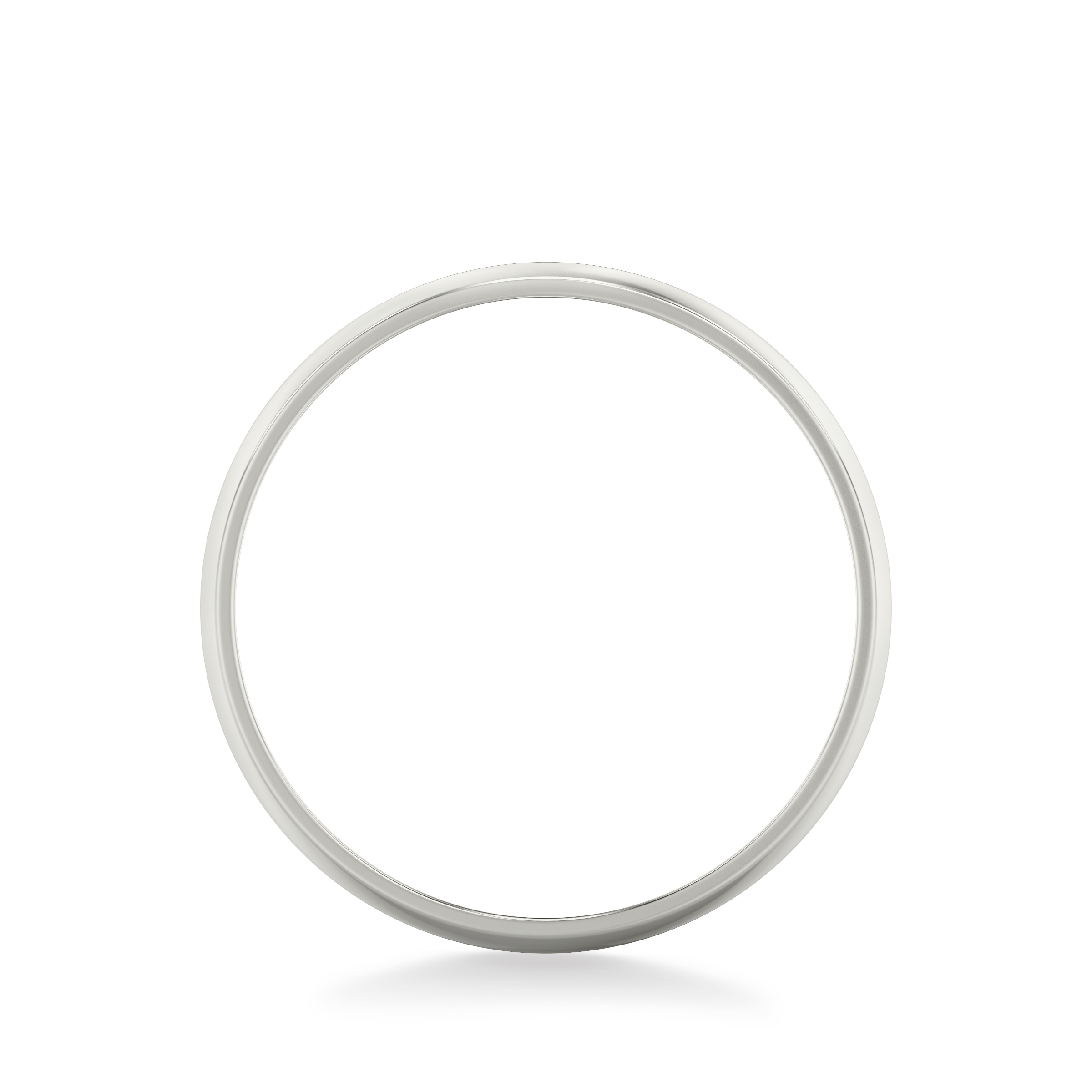 オリンピック　銀水　十四中硬調　先っぽキャップなし Low Dome Polished Band (4mm) - 14K White Gold