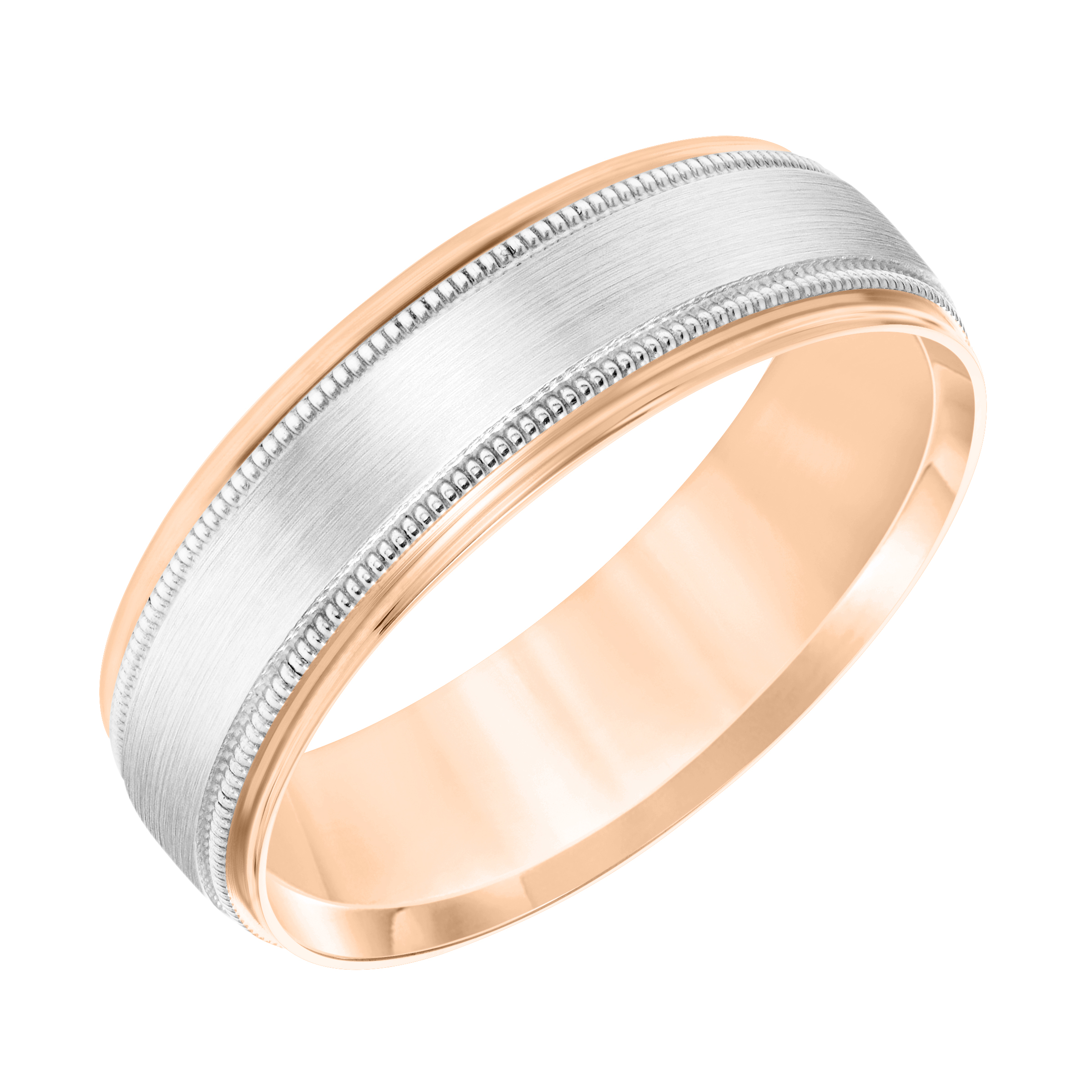 Titanium 7 mm Satin Finish Center & Polished Milgrain Band