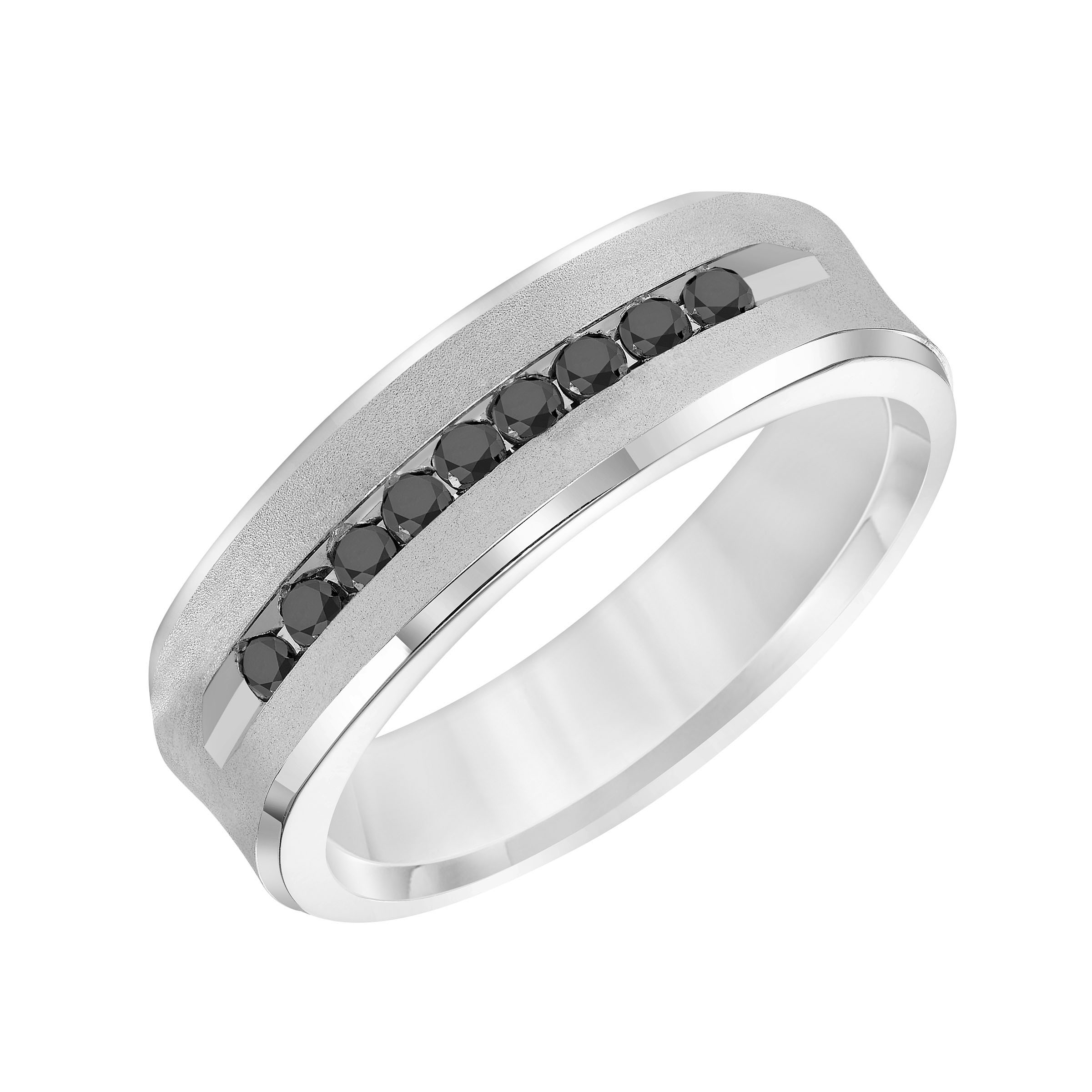 Black smooth deals men’s wedding band engagement ring