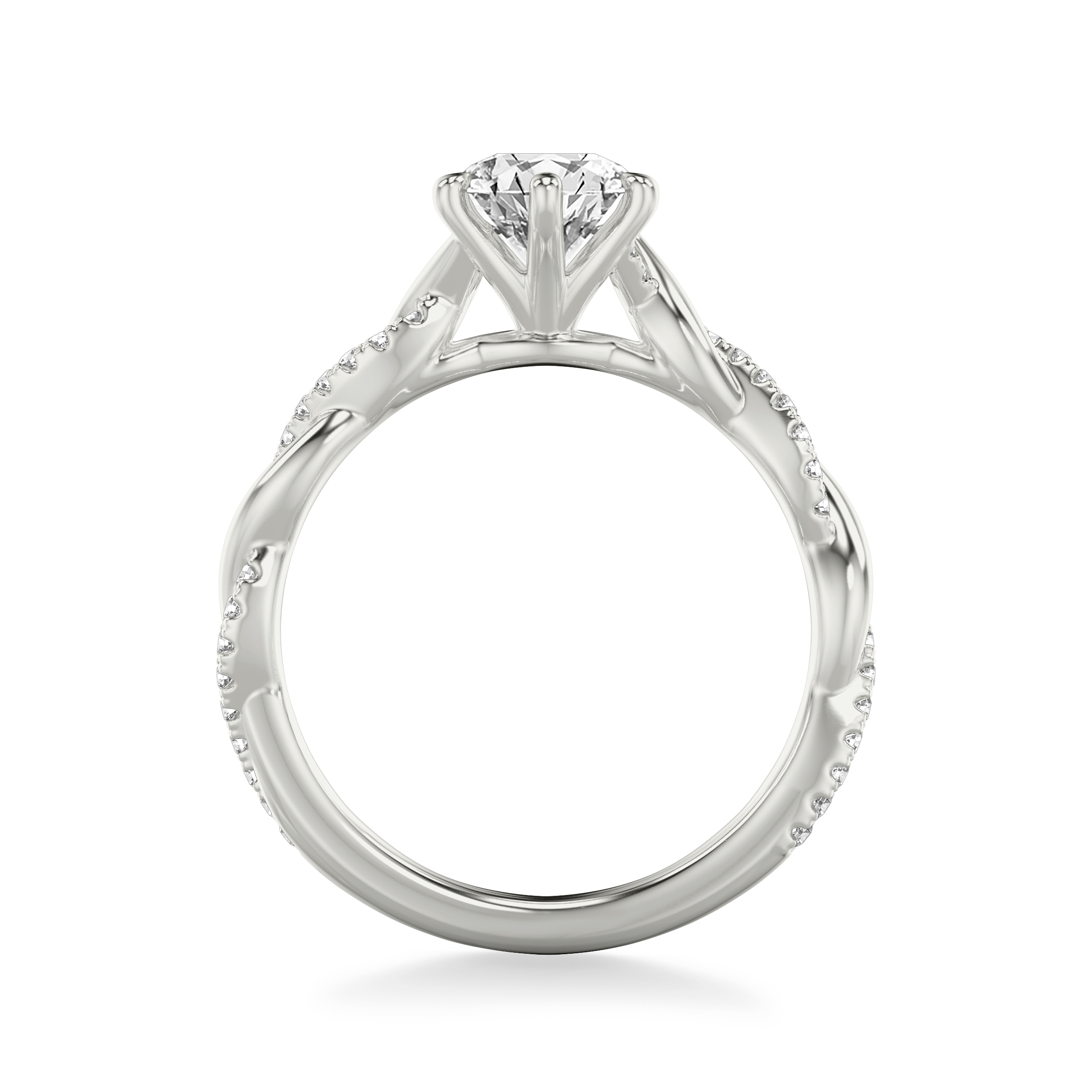 Darcy Diamond Twist Engagement Ring - Platinum