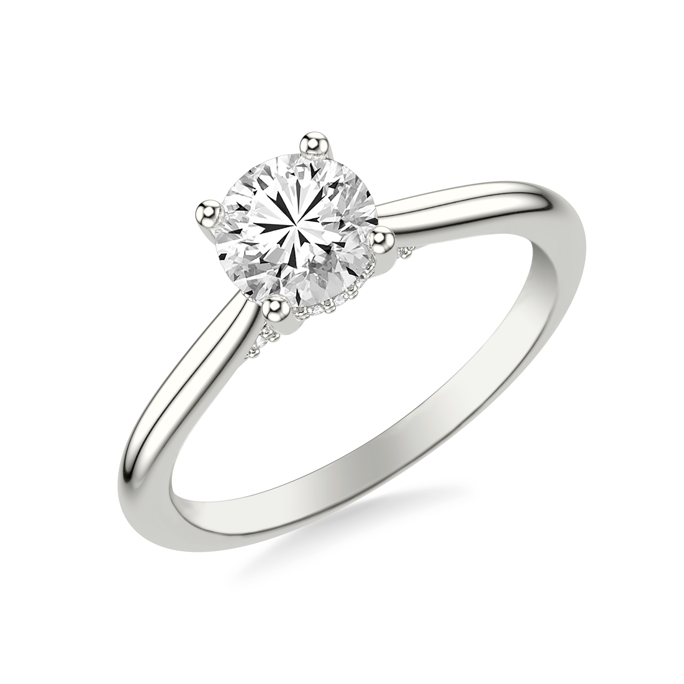 Hidden-Halo Engagement Ring