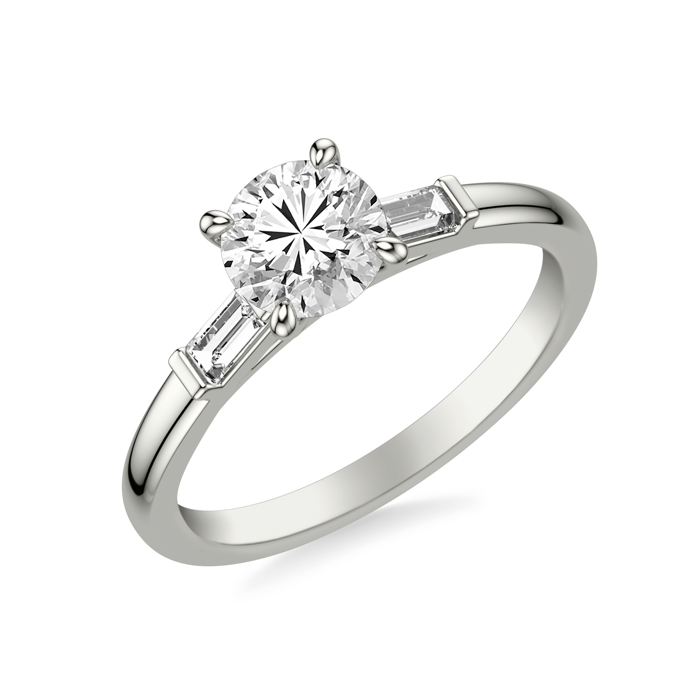 Luisa Classic 3-Stone Engagement Ring - Platinum
