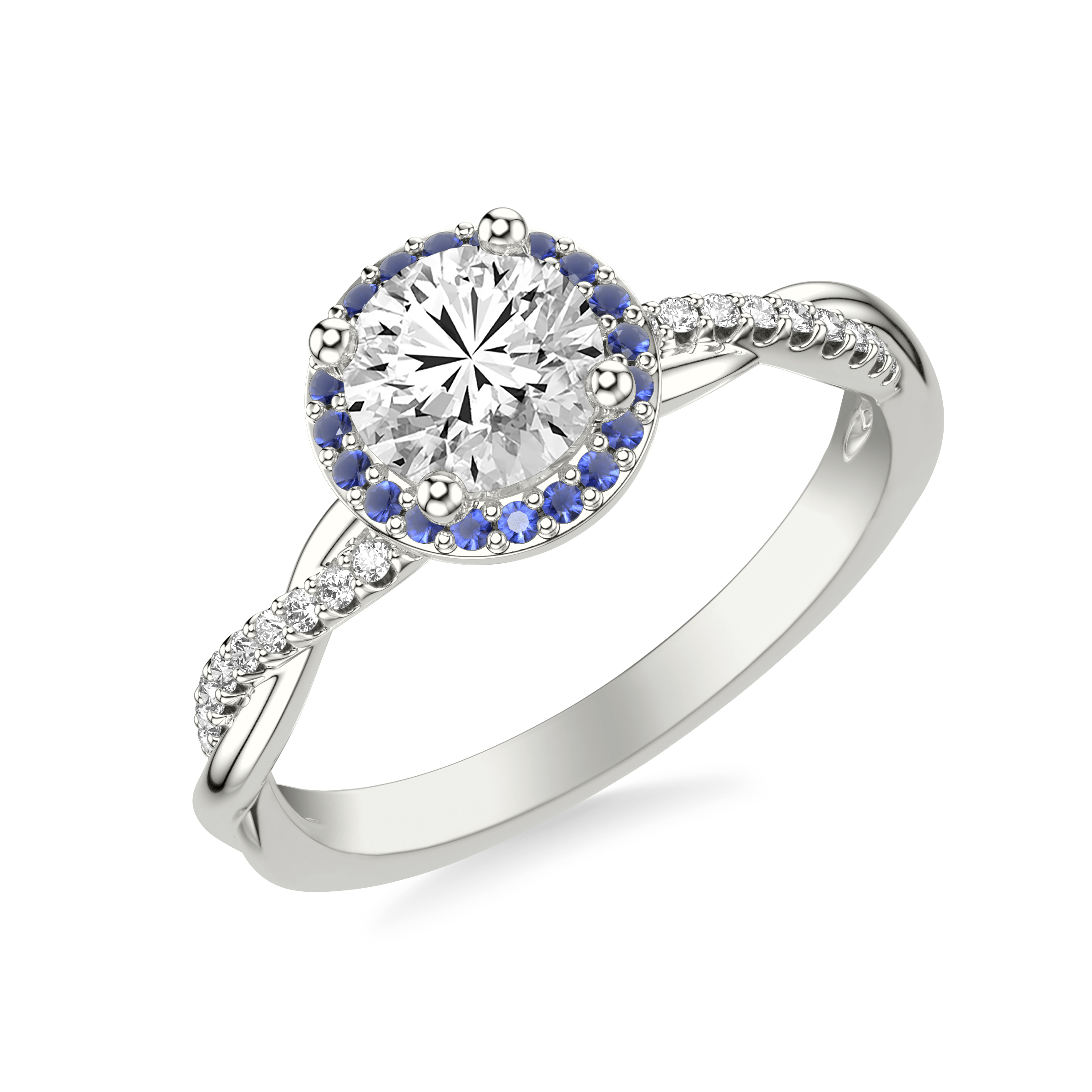 Diamond Twist Halo Engagement Ring