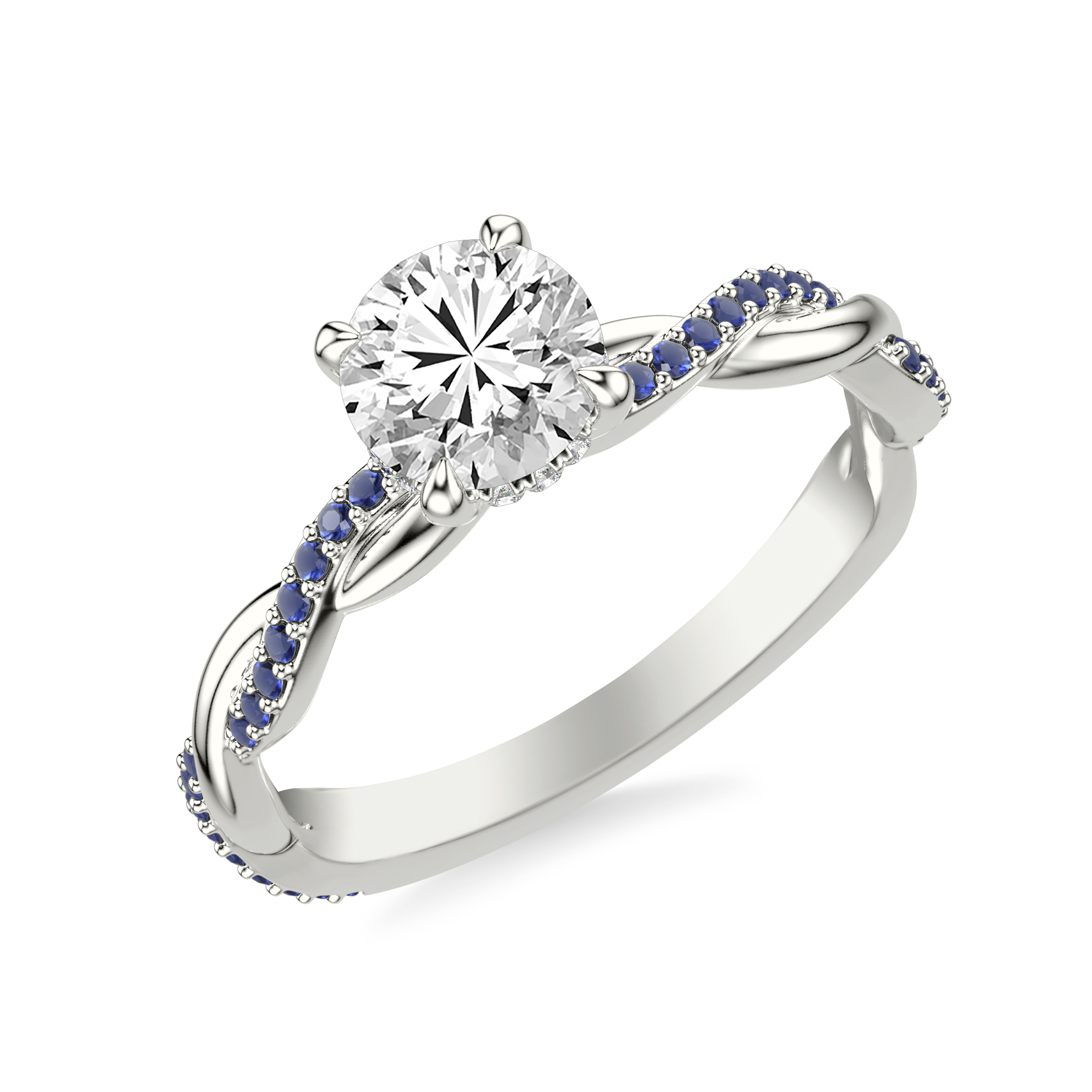 Hidden-Halo Engagement Ring