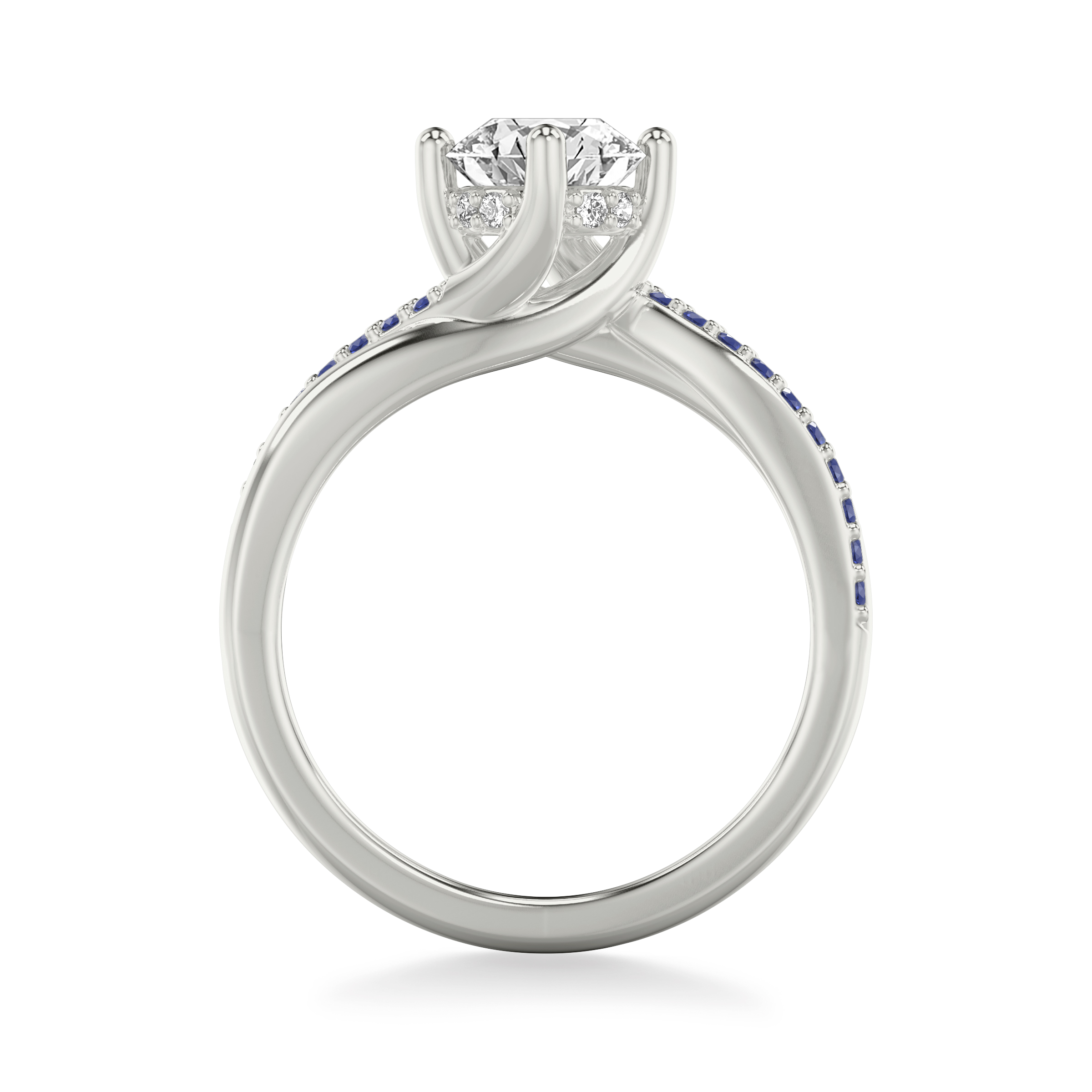 Parker Sapphire Twist Engagement Ring - 18K White Gold