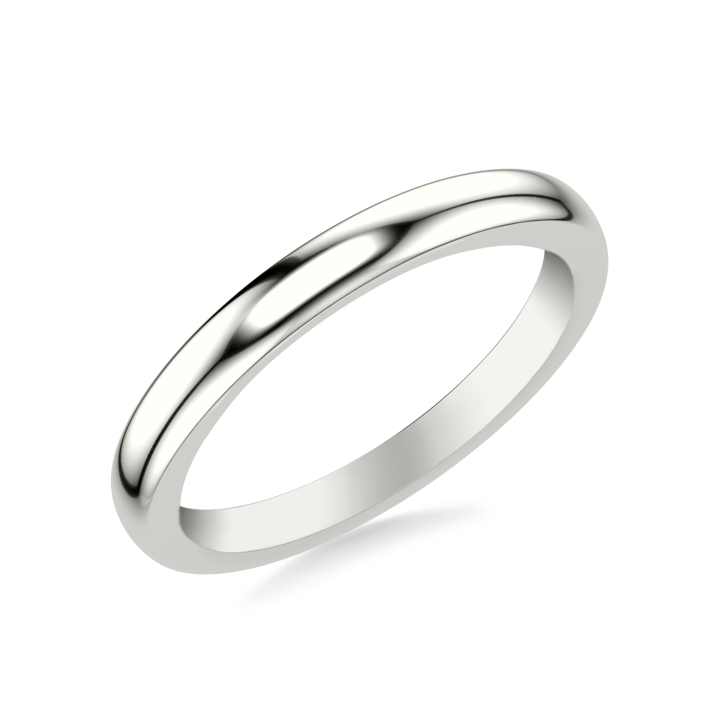 Darien Polished Wedding Band 14K White Gold (Setting Price)