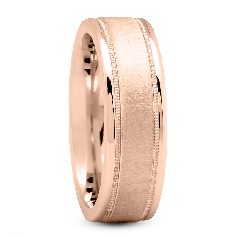 Titanium 7 mm Satin Finish Center & Polished Milgrain Band