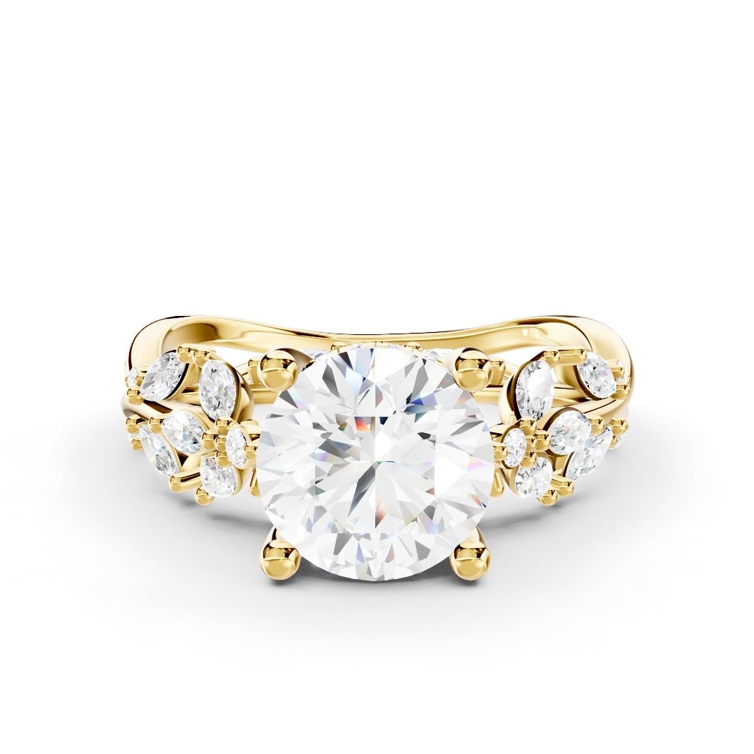 Butterfly And Bee Vine Twist Lab Engagement Ring