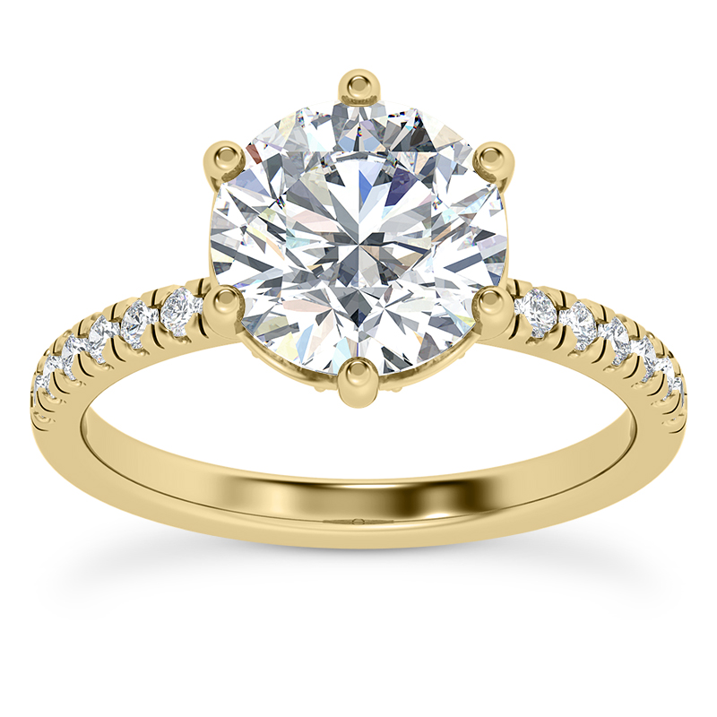Hidden-Halo Engagement Ring