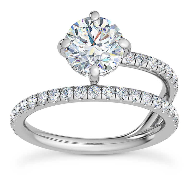 Raina Floating Hidden Halo Engagement Ring Platinum