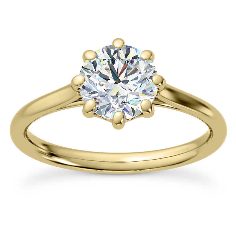 Ramona Eight-Prong Solitaire Engagement Ring 18K Yellow Gold
