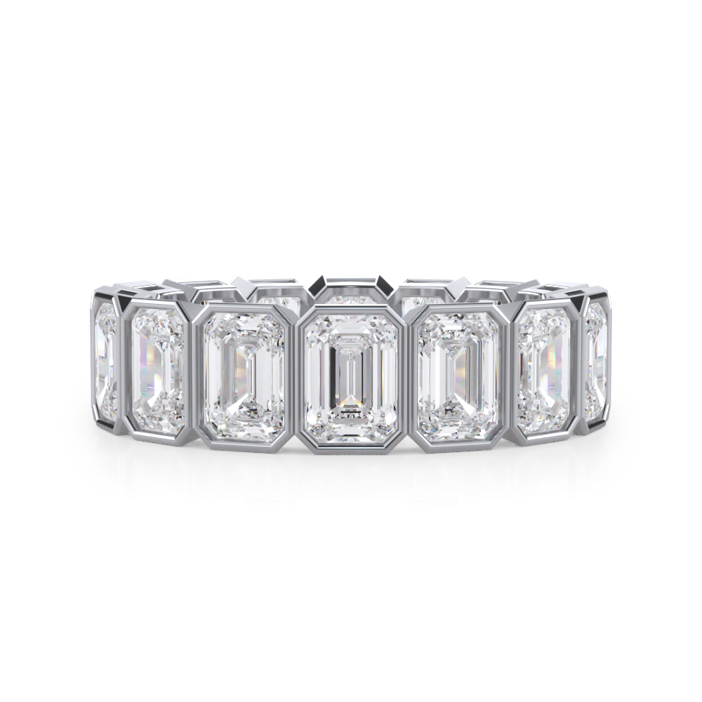 Emerald-Cut Bezel Lab Diamond Eternity Ring (5.00ct. tw