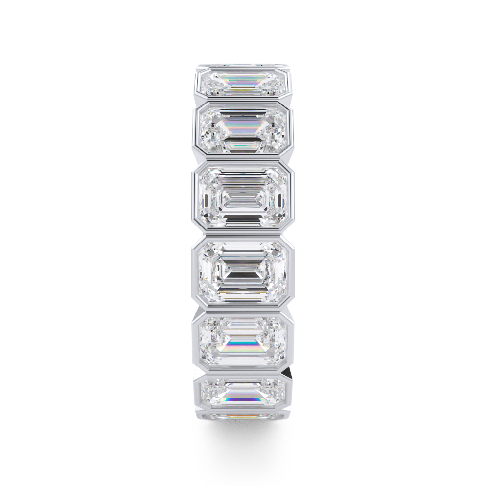 Carat棒 ver3 Emerald-Cut Bezel Lab Diamond Eternity Ring (5.00ct. tw