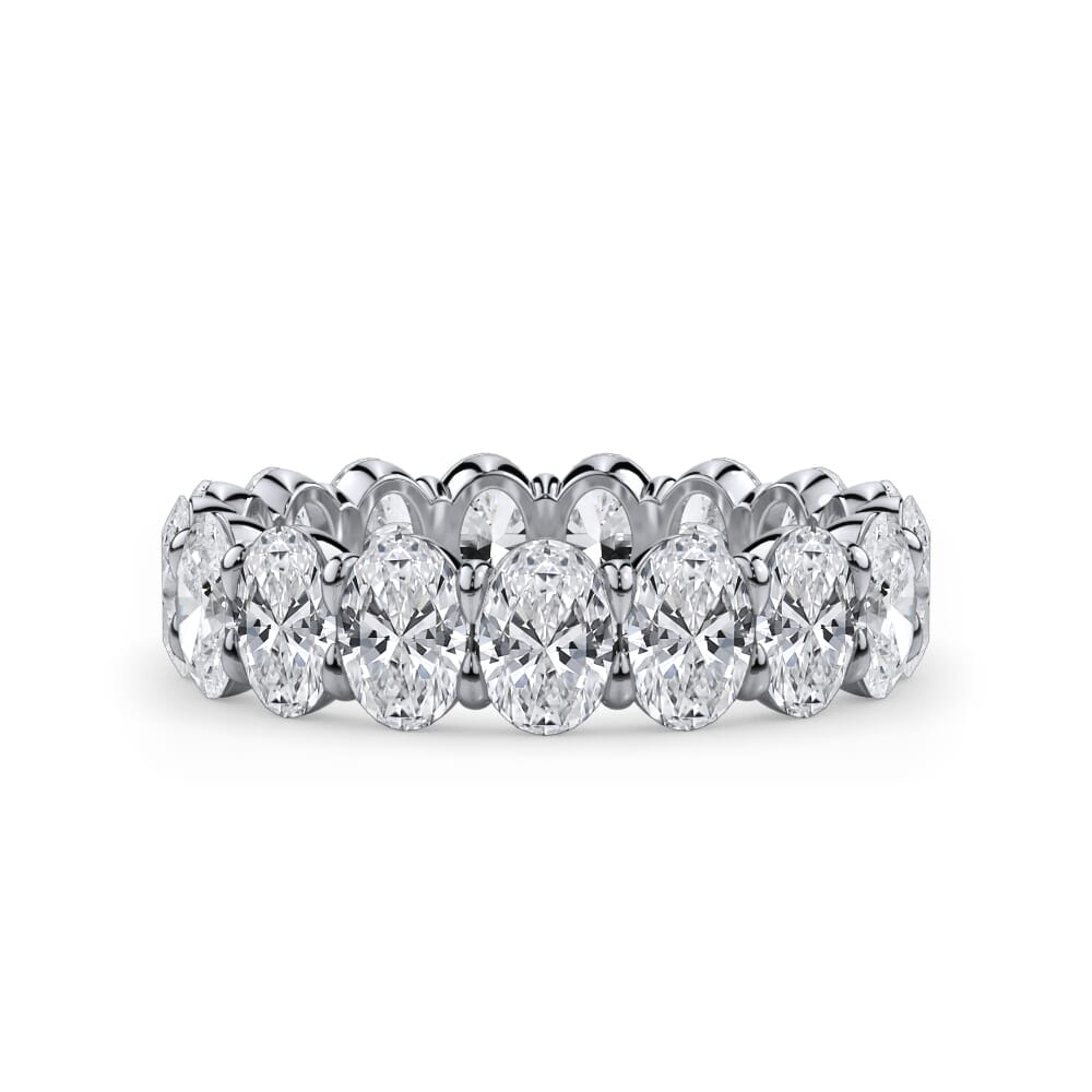 WS/PR えみつん 4枚セット Oval Cut Lab Diamond Eternity Ring (4.0 ct. tw.) - 18K White
