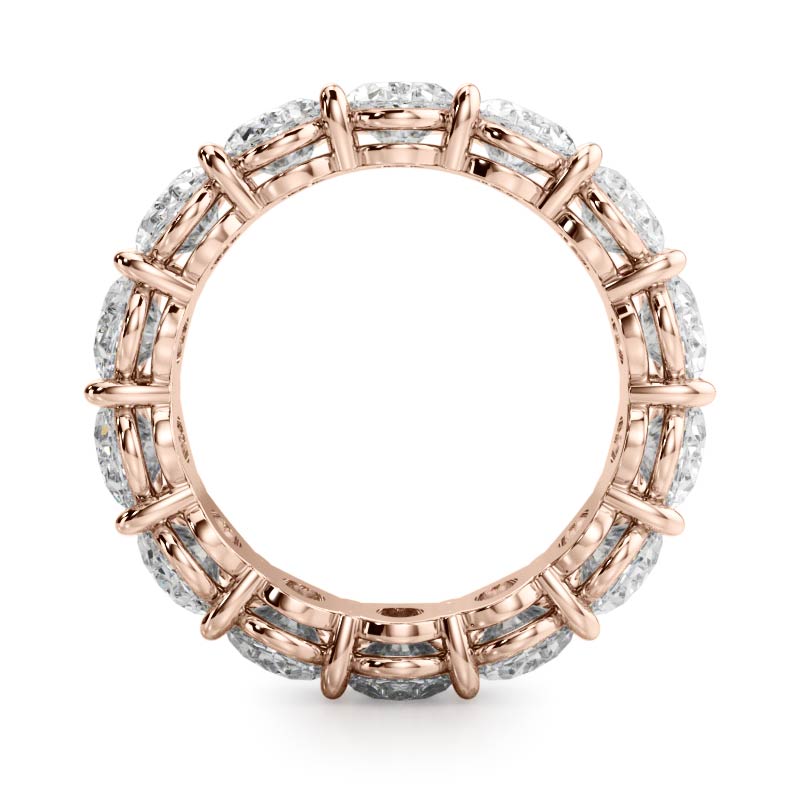 Oval Cut Lab Diamond Eternity Ring (7.0 ct. tw.) - 14K Rose Gold