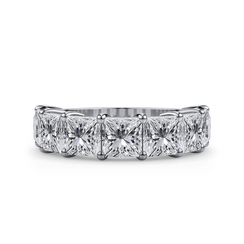 Princess Cut Diamond 7 Stone Ring (5.00 ct. tw.) - 18K White