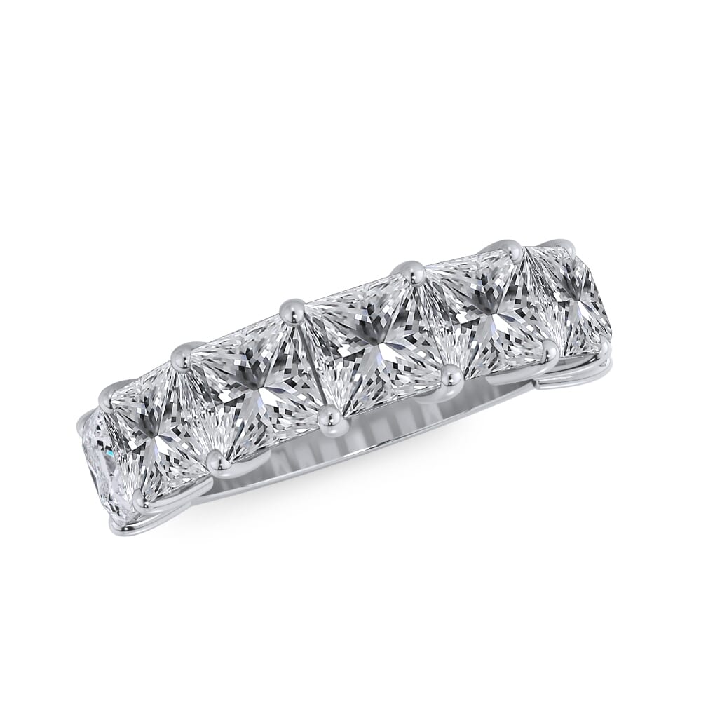 Princess Cut Diamond 7 Stone Ring (5.00 ct. tw.) - 18K White