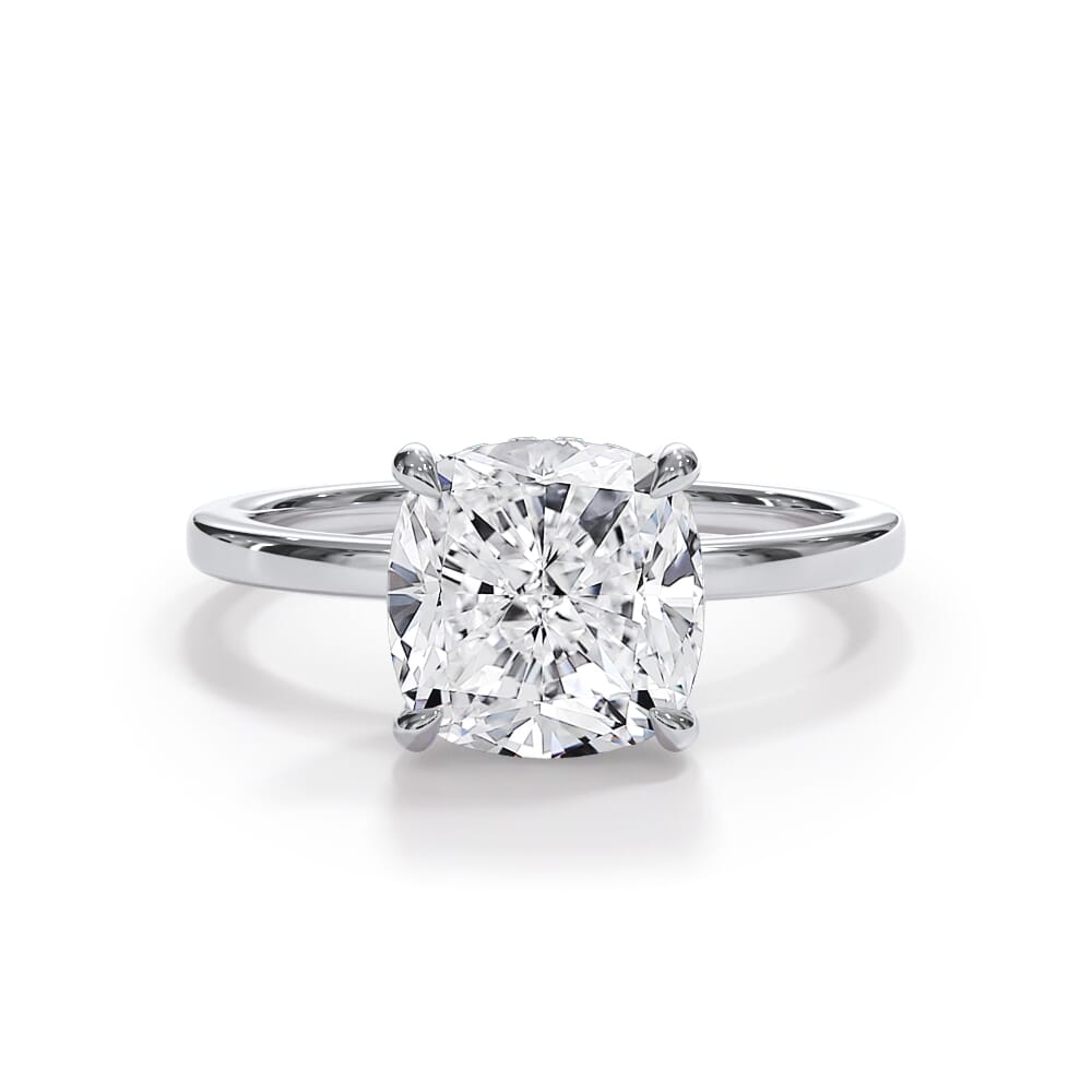3 Ct. Bellora Hidden Halo Engagement Ring - 14K White Gold