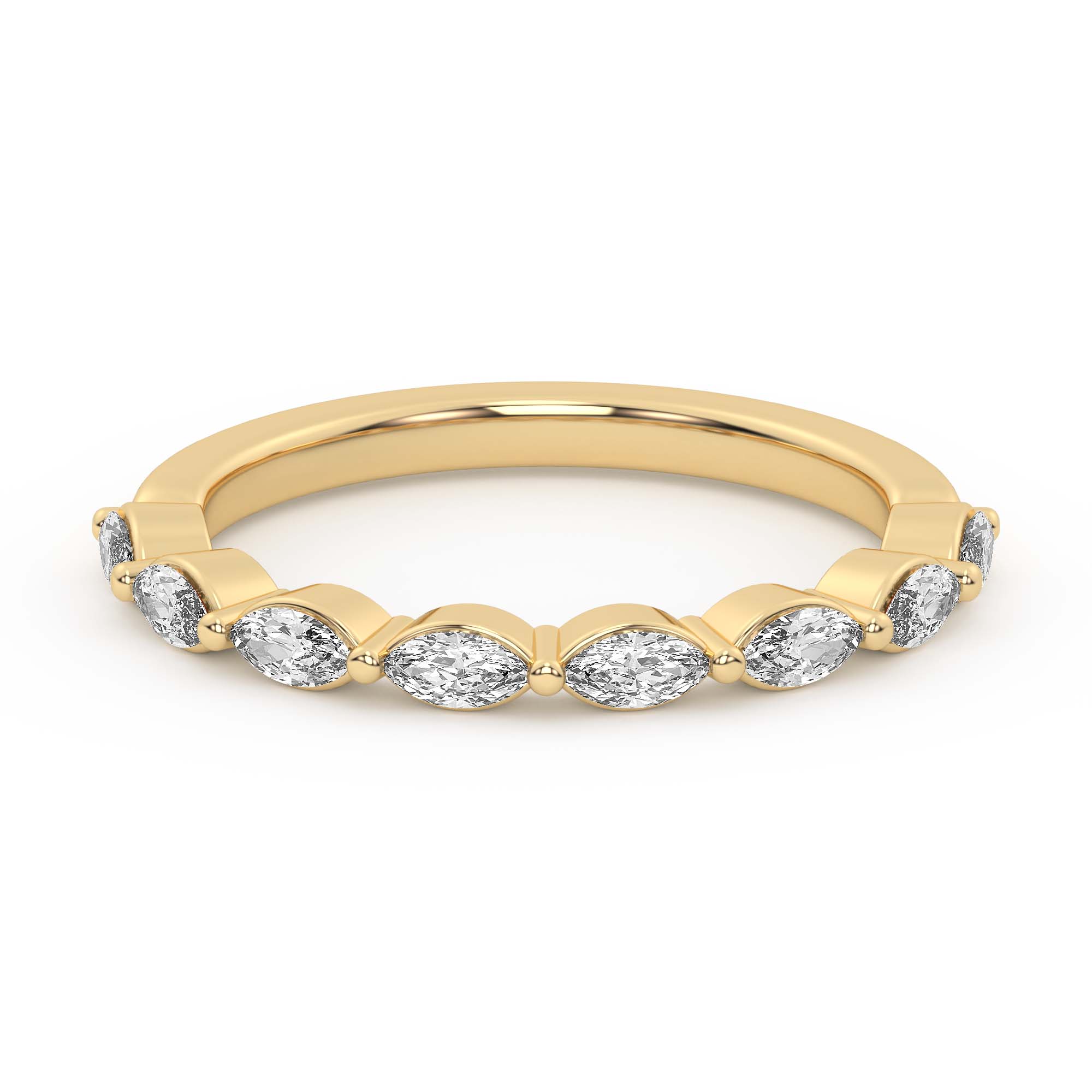 Everly Marquise Diamond Band - 18K Yellow Gold