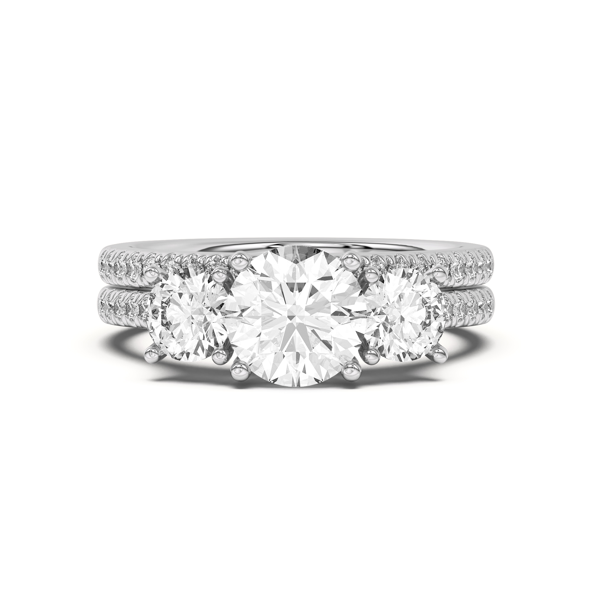 【SALE】BDY★エルサ★プラチナ＆ダイヤモンド0.17 Timeless Pavé Diamond Band - 14K White Gold
