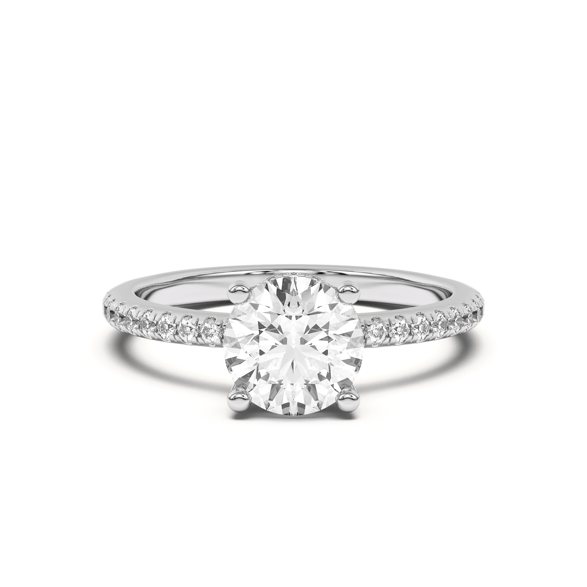 Marie Classic Hidden Halo Lab Pavé Engagement Ring