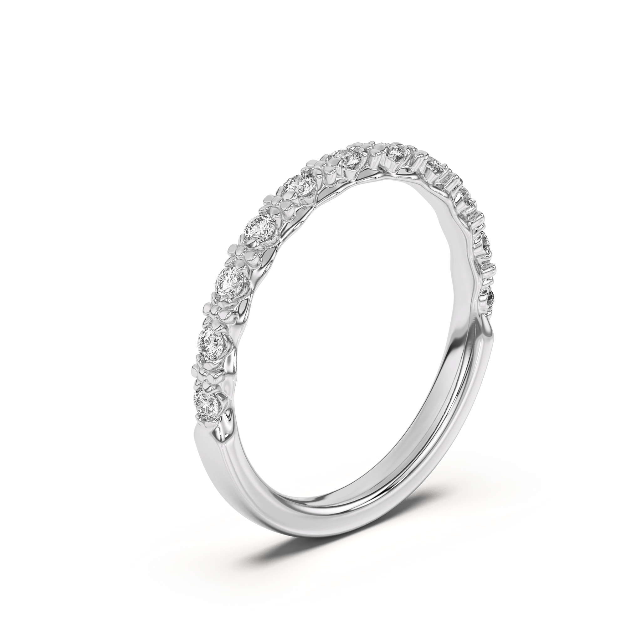 Palgraveリング Blooming Petal Pavé Band - Platinum