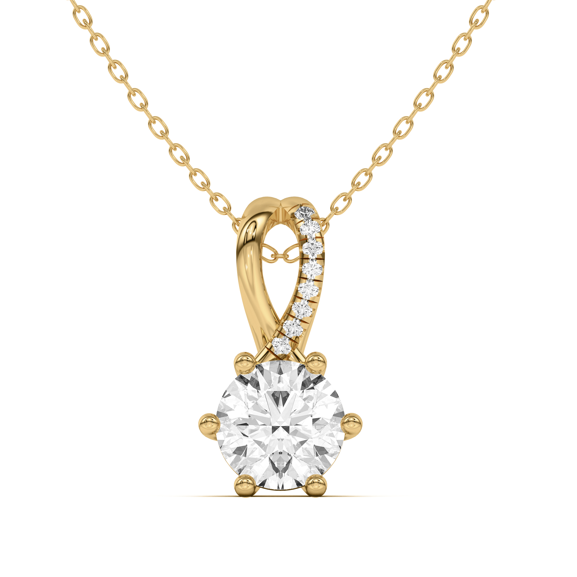 Amadea Split Bale Pav? Pendant - 14K Yellow Gold (Setting Price)
