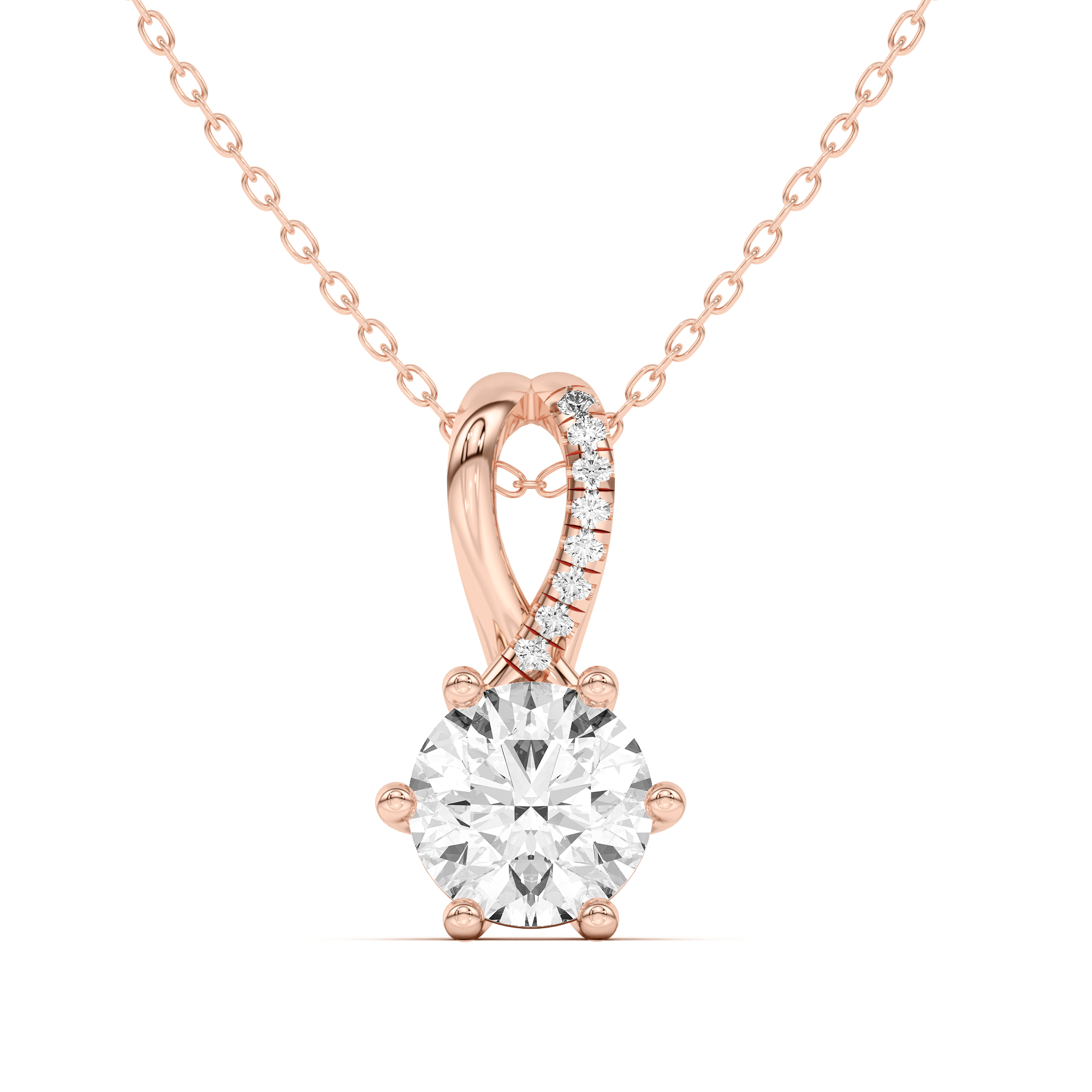 Amadea Split Bale Pav? Pendant - 18K Rose Gold (Setting Price)