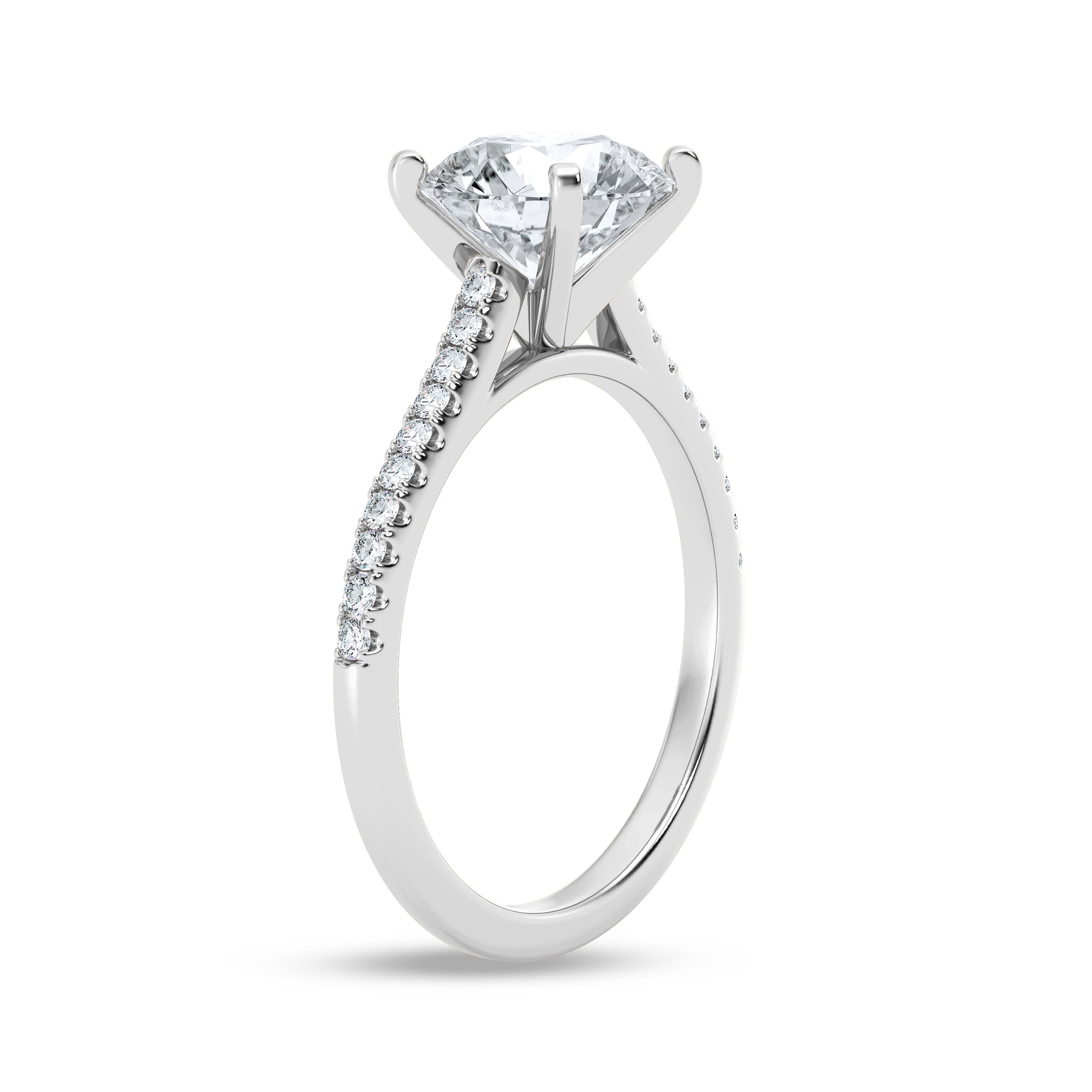 Signature Hearts & Arrows Classic Pavé Cathedral Engagement Ring