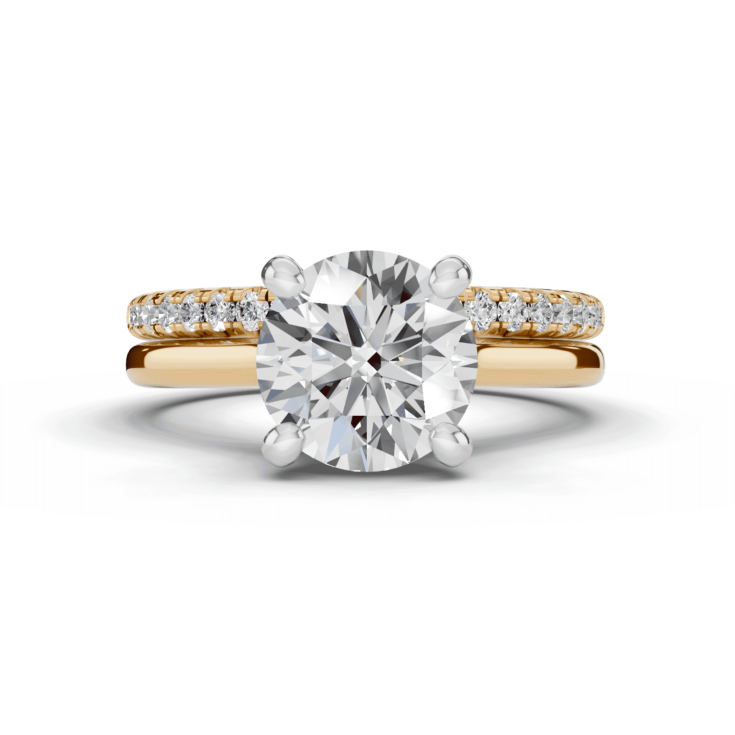 Signature Hearts & Arrows Hidden Halo Cathedral Engagement Ring