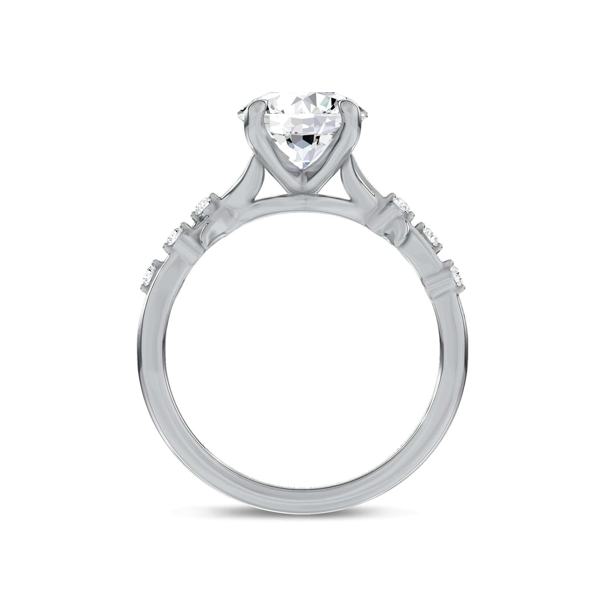アクセサリー VAINON Gracked Ring Vionne Vine Engagement Ring - 14K White Gold