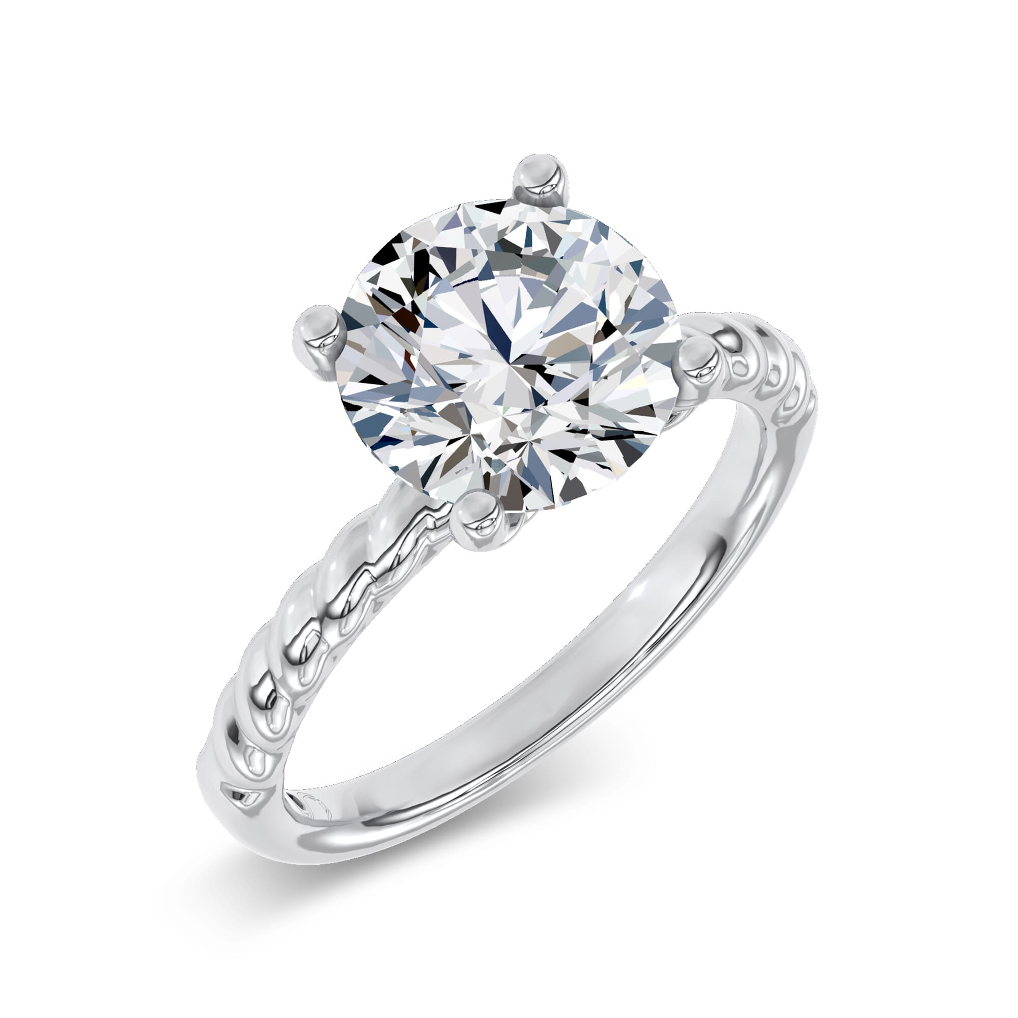 Yarn Twist Engagement Ring by Christian Siriano - 14K White Gold
