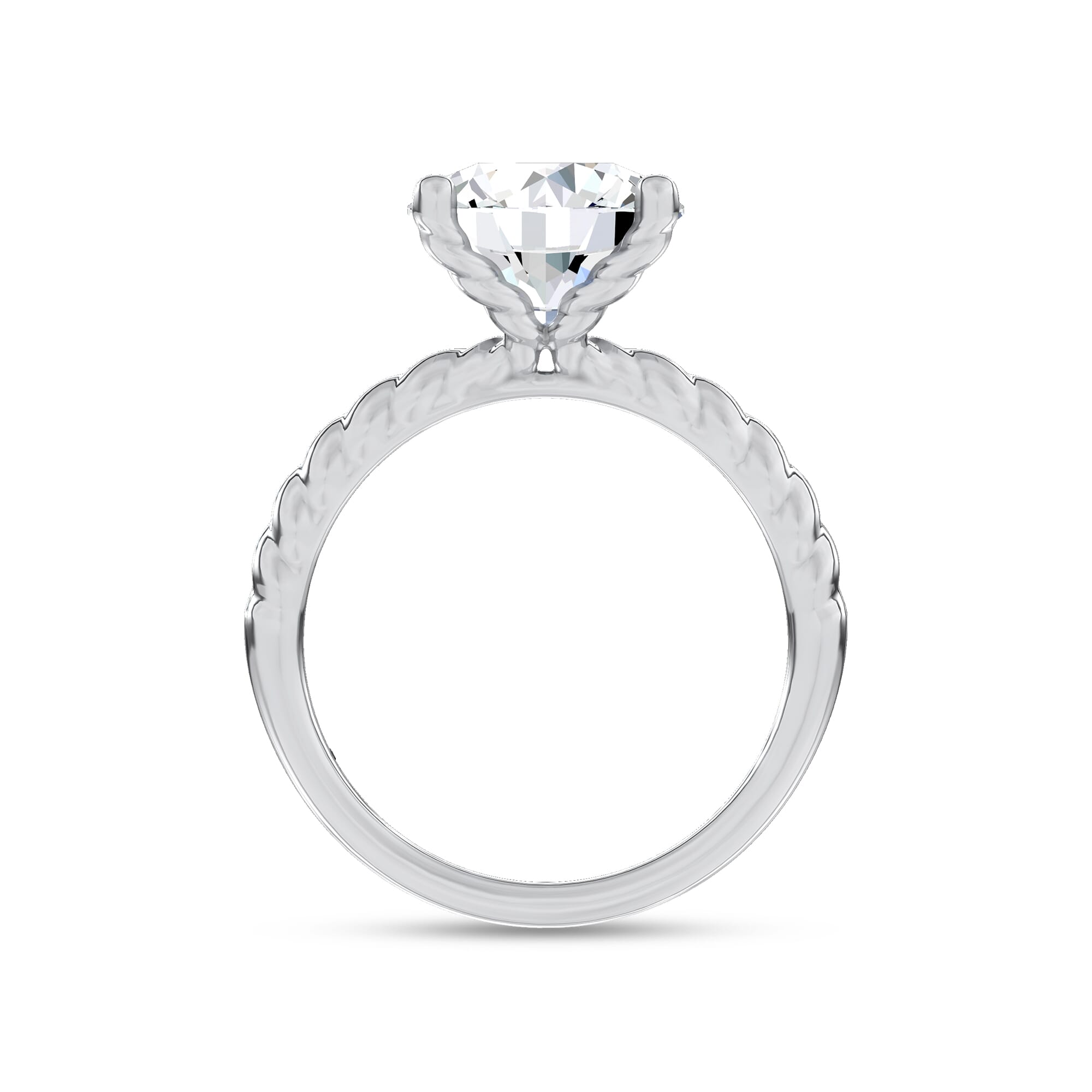 Yarn Twist Engagement Ring by Christian Siriano - 14K White Gold