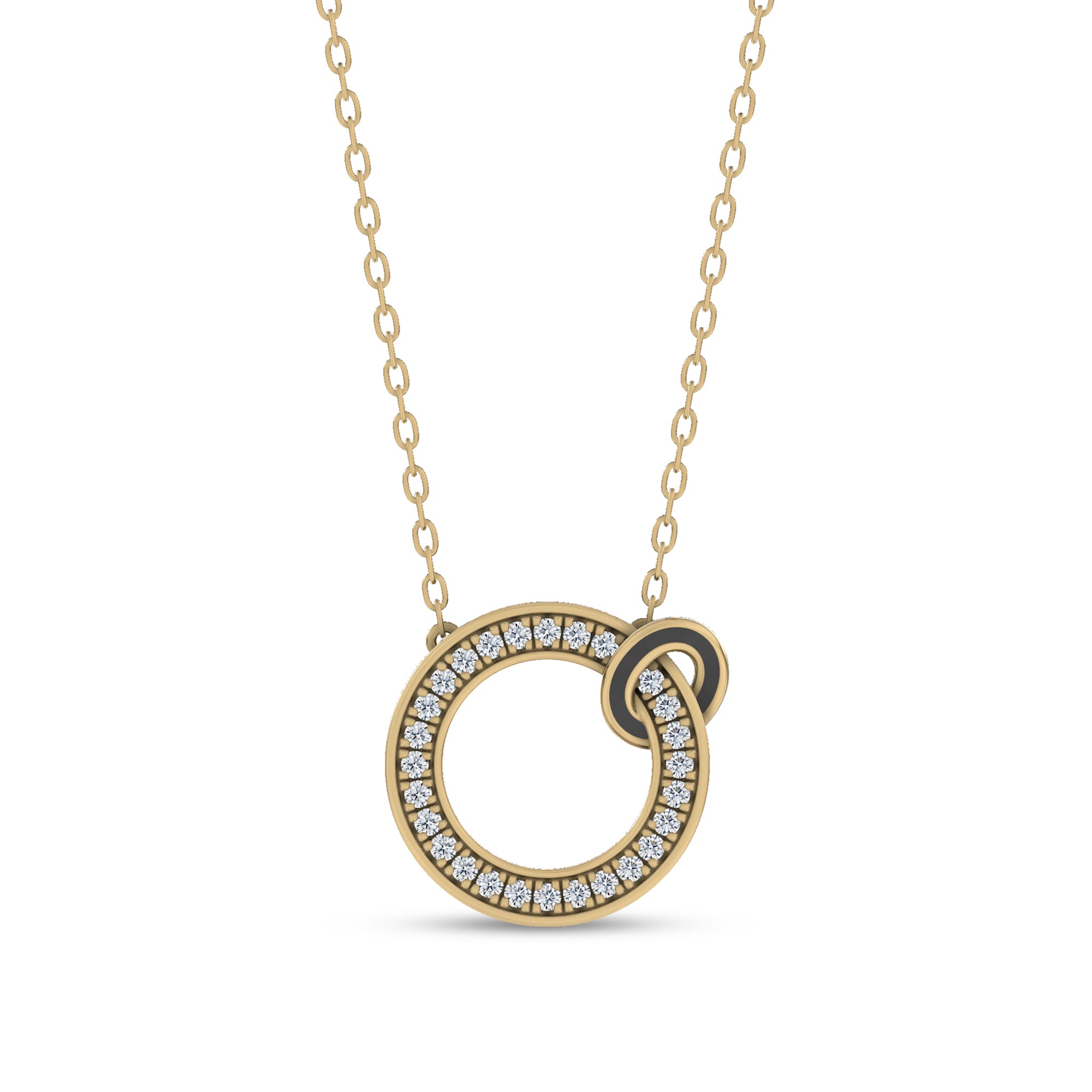 Midnight Noir Pavé Loop Necklace By Christian Siriano - 14K Gold 