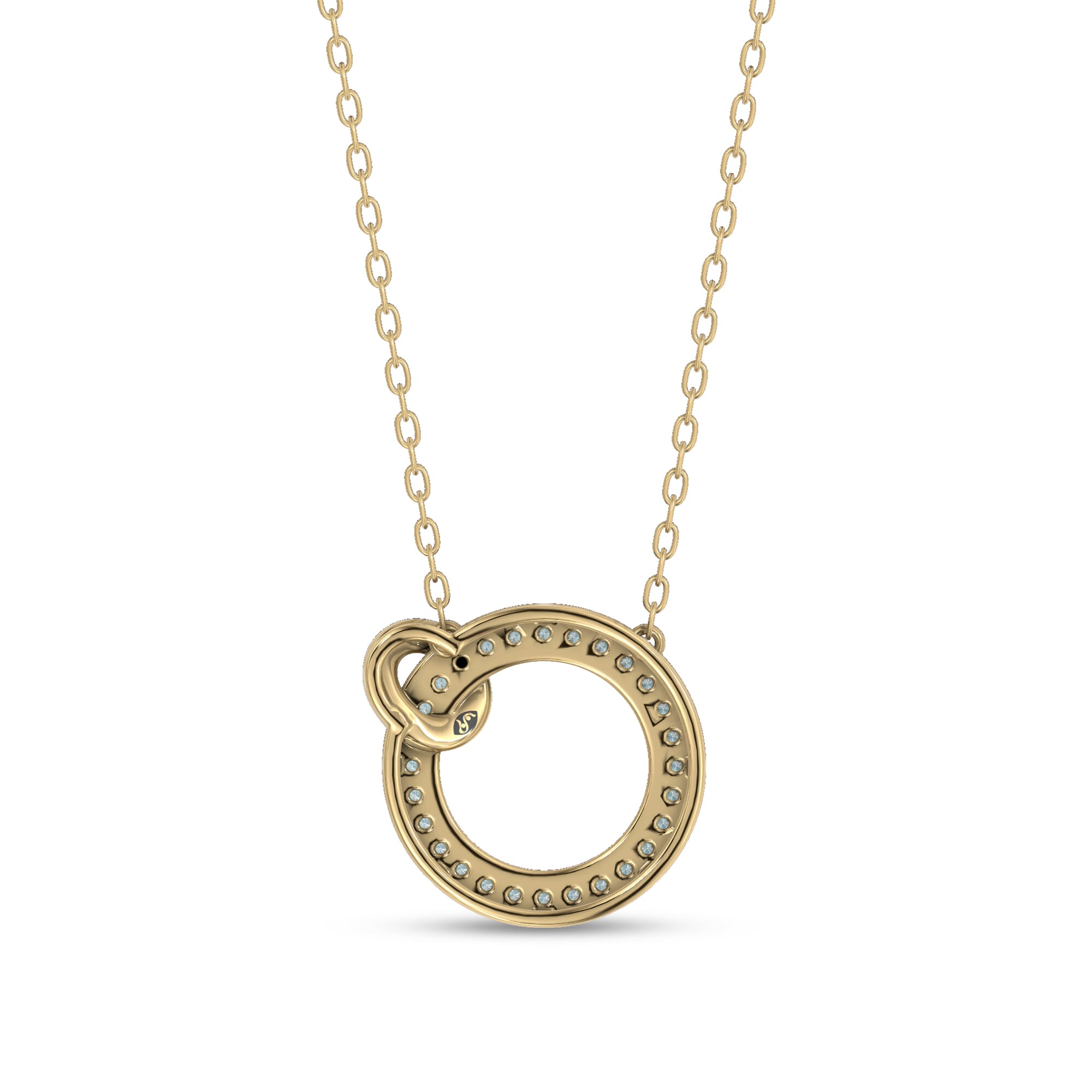 Midnight Noir Pavé Loop Necklace By Christian Siriano - 14K Gold