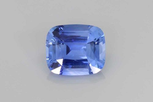 3.20 Carat Light Blue Cushion Sapphire