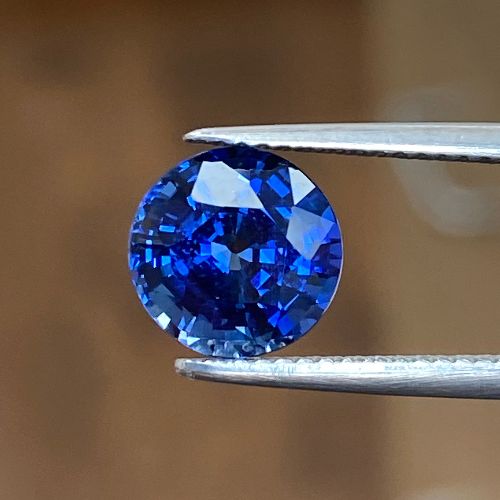 3.26 Carat Blue Round Sapphire