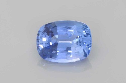 2.51 Carat Light Blue Cushion Sapphire