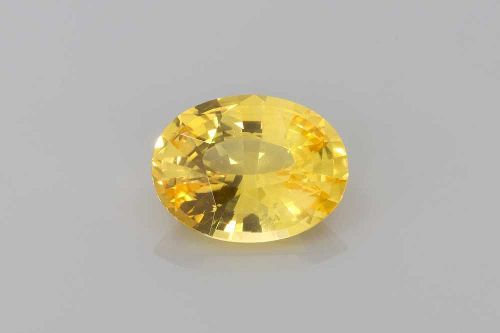 3.37 Carat Vivid Yellow Oval Sapphire
